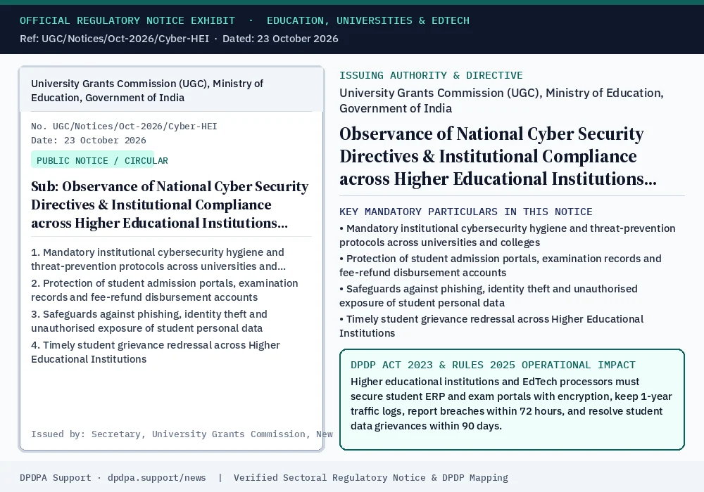 Official regulatory notice exhibit: Observance of National Cyber Security Directives & Institutional Compliance across Higher Educational Institutions (HEIs)